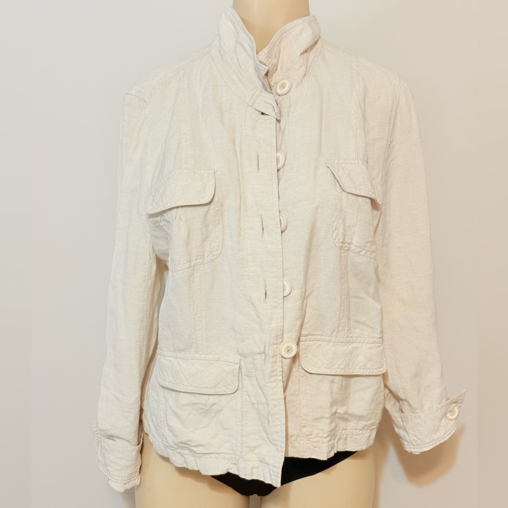 Linen button up jacket
